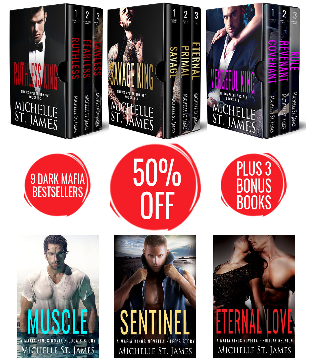 50% OFF Mafia Kings Saga 9-Ebook Bundle + 3 FREE EBOOKS